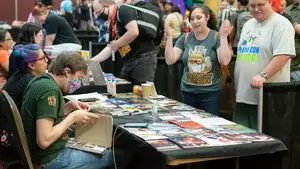 Artist alley at a Fandom Events convention.