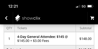 Ticket prices for the four day event started at $145 before taxes and fees.