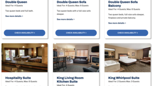 The Kalahari website has information about the various room types.