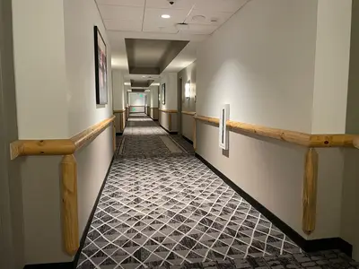 The hallways and rooms are lighter and brighter compared to the other Kalahari resorts.